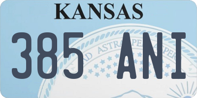 KS license plate 385ANI