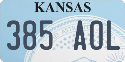 KS license plate 385AOL