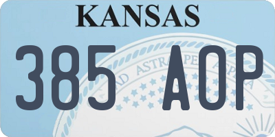 KS license plate 385AOP