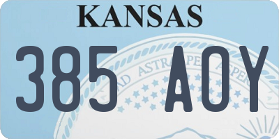 KS license plate 385AOY