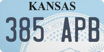 KS license plate 385APB