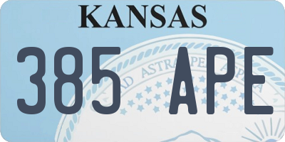 KS license plate 385APE