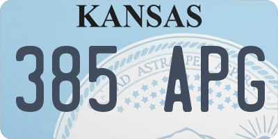 KS license plate 385APG