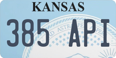 KS license plate 385API
