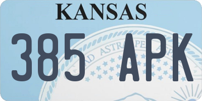 KS license plate 385APK