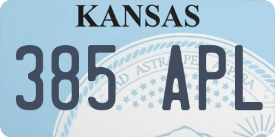 KS license plate 385APL