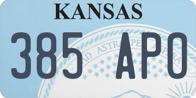 KS license plate 385APO