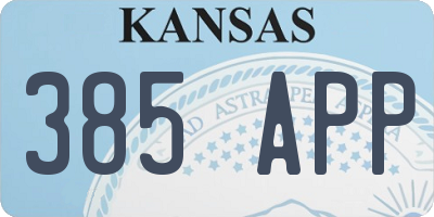 KS license plate 385APP
