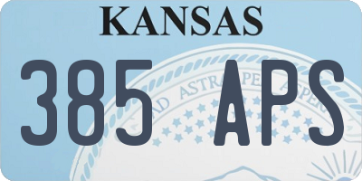 KS license plate 385APS