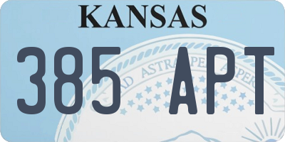 KS license plate 385APT