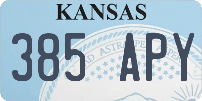 KS license plate 385APY
