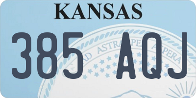 KS license plate 385AQJ