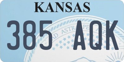 KS license plate 385AQK
