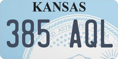 KS license plate 385AQL