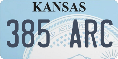 KS license plate 385ARC