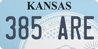 KS license plate 385ARE