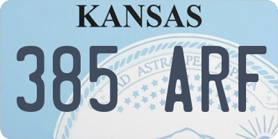KS license plate 385ARF