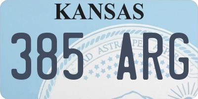 KS license plate 385ARG