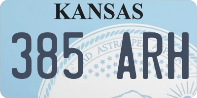 KS license plate 385ARH
