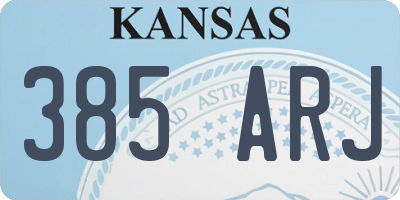 KS license plate 385ARJ