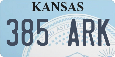 KS license plate 385ARK