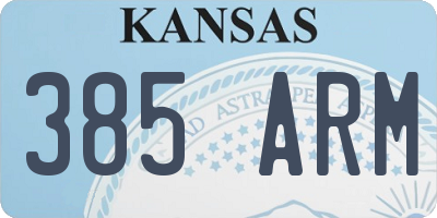 KS license plate 385ARM