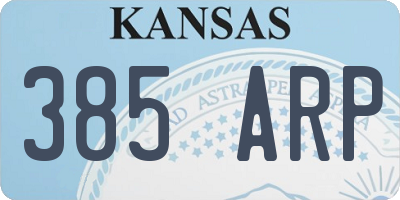 KS license plate 385ARP