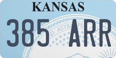 KS license plate 385ARR