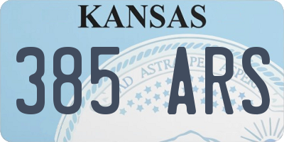 KS license plate 385ARS