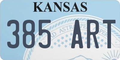 KS license plate 385ART