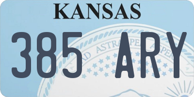 KS license plate 385ARY