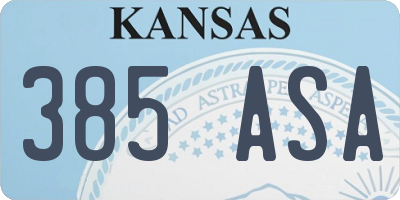 KS license plate 385ASA