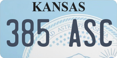 KS license plate 385ASC