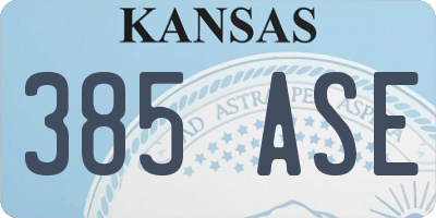 KS license plate 385ASE