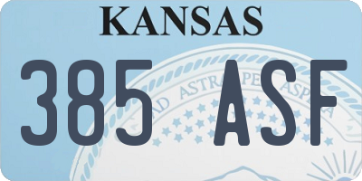 KS license plate 385ASF