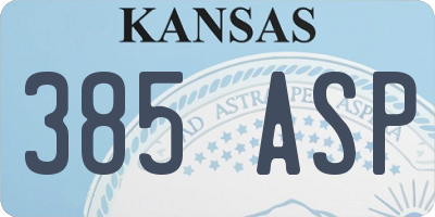 KS license plate 385ASP
