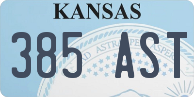 KS license plate 385AST
