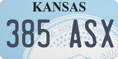 KS license plate 385ASX