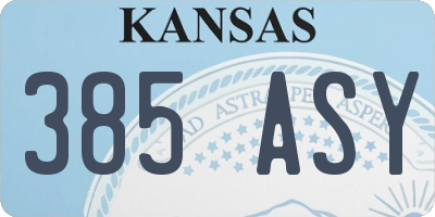KS license plate 385ASY
