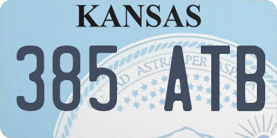 KS license plate 385ATB