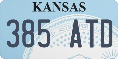 KS license plate 385ATD