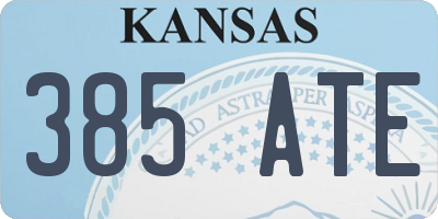 KS license plate 385ATE