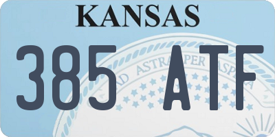 KS license plate 385ATF