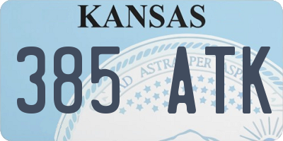 KS license plate 385ATK