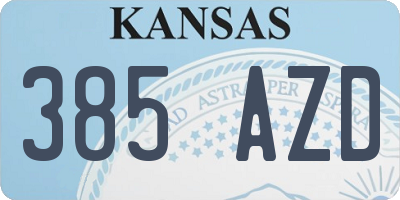 KS license plate 385AZD