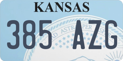 KS license plate 385AZG