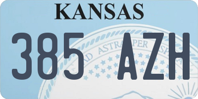 KS license plate 385AZH