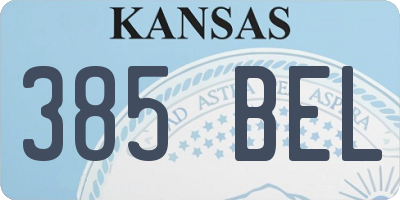 KS license plate 385BEL
