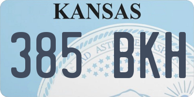 KS license plate 385BKH