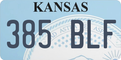 KS license plate 385BLF